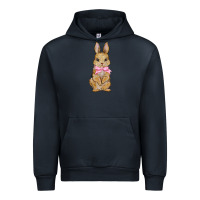 Navy easter rabbit pink flowers Urban Hoodie - BarkalooDesign