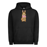 Pigment Black easter rabbit pink flowers Urban Hoodie - BarkalooDesign