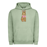 Pigment Oil Green easter rabbit pink flowers Urban Hoodie - BarkalooDesign