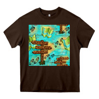 Chocolate Brown Wooden Signboard And Gamping Map Seamless Pattern Heavy Core Tee - BundleAndBundleShop