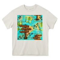 Cream Wooden Signboard And Gamping Map Seamless Pattern Heavy Core Tee - BundleAndBundleShop
