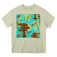 Mossy Wooden Signboard And Gamping Map Seamless Pattern Heavy Core Tee - BundleAndBundleShop