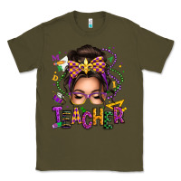 Army Green mardi gras teacher caucasian messy bun Classic Tee - texasbilliewilder