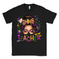 Black mardi gras teacher caucasian messy bun Classic Tee - texasbilliewilder