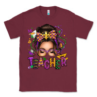 Burgundy mardi gras teacher caucasian messy bun Classic Tee - texasbilliewilder