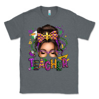 Charcoal Heather mardi gras teacher caucasian messy bun Classic Tee - texasbilliewilder