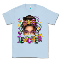 Dusty Blue mardi gras teacher caucasian messy bun Classic Tee - texasbilliewilder