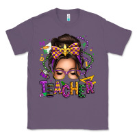 Lavender mardi gras teacher caucasian messy bun Classic Tee - texasbilliewilder