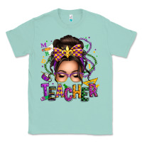 Seafoam mardi gras teacher caucasian messy bun Classic Tee - texasbilliewilder
