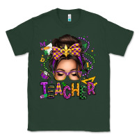 Sports Green mardi gras teacher caucasian messy bun Classic Tee - texasbilliewilder