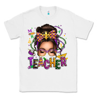 White mardi gras teacher caucasian messy bun Classic Tee - texasbilliewilder