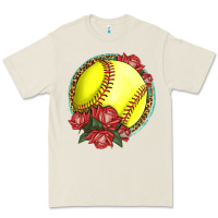 Bone Western Softball With Roses Premium Tee - LillyAllenDesigns