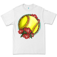 White Western Softball With Roses Premium Tee - LillyAllenDesigns