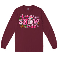 Burgundy i am snow cute Long Sleeve Tee - CowGirlArtShop