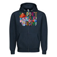 Navy DON T WORRY Be hoppy Easter Zipper Hoodie - CowhideDigitalArt