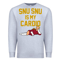 Heather Grey Futurama Snu Snu Is My Cardio GIFT Premium Sweatshirt - lanVoArt