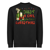 Black just a girl who loves christmas Heavyweight Sweatshirt - BundleAndBundleShop