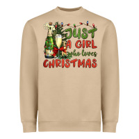 Mushroom just a girl who loves christmas Heavyweight Sweatshirt - BundleAndBundleShop