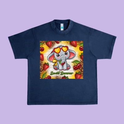 Sweet Summer Cute Elephant Urban Heavy Tee Designed By Tumblerdesignbyshophia