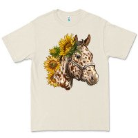Bone appaloosa horse with sunflowers Premium Tee - LillyAllenDesigns