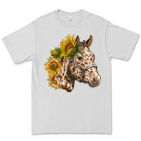 Dove Grey appaloosa horse with sunflowers Premium Tee - LillyAllenDesigns
