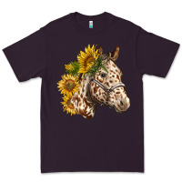 Plum appaloosa horse with sunflowers Premium Tee - LillyAllenDesigns