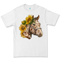White appaloosa horse with sunflowers Premium Tee - LillyAllenDesigns