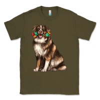 Army Green australian shepherd with rope toy Classic Tee - texasbilliewilder