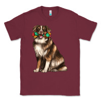 Burgundy australian shepherd with rope toy Classic Tee - texasbilliewilder