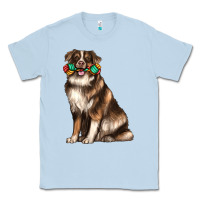 Dusty Blue australian shepherd with rope toy Classic Tee - texasbilliewilder