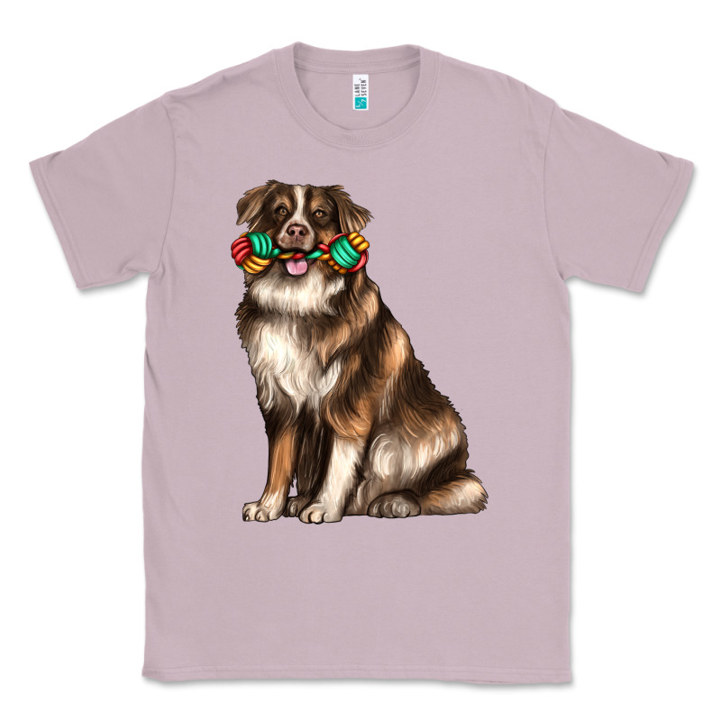 Australian Shepherd With Rope Toy Classic Tee by texasbilliewilder | Teevron