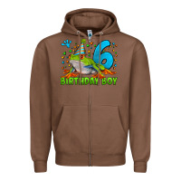 Chestnut birthday boy frog age 6 Zipper Hoodie - LillyAllenDesigns
