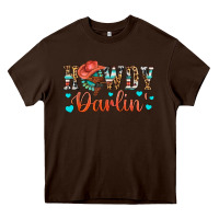 Chocolate Brown Western Howdy Darlin Heavy Core Tee - BundleAndBundleShop