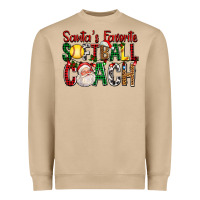 Mushroom Santa's Favorite Softball Coach For Christmas Heavyweight Sweatshirt - FaDigitalArtStudio