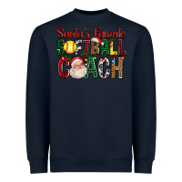 Navy Santa's Favorite Softball Coach For Christmas Heavyweight Sweatshirt - FaDigitalArtStudio