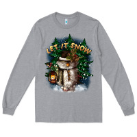 Heather Grey let it snow Long Sleeve Tee - CowGirlArtShop