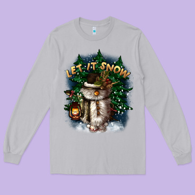 Let It Snow Long Sleeve Tee Designed By Cowgirlartshop