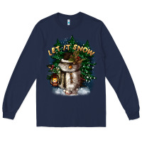 Navy let it snow Long Sleeve Tee - CowGirlArtShop