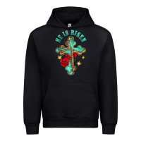 Black he is risen cross with roses Urban Hoodie - BarkalooDesign
