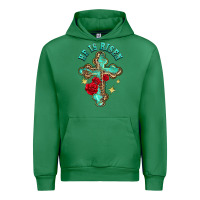 Emerald he is risen cross with roses Urban Hoodie - BarkalooDesign