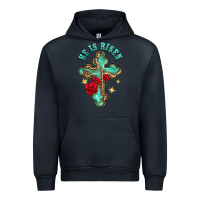 Navy he is risen cross with roses Urban Hoodie - BarkalooDesign