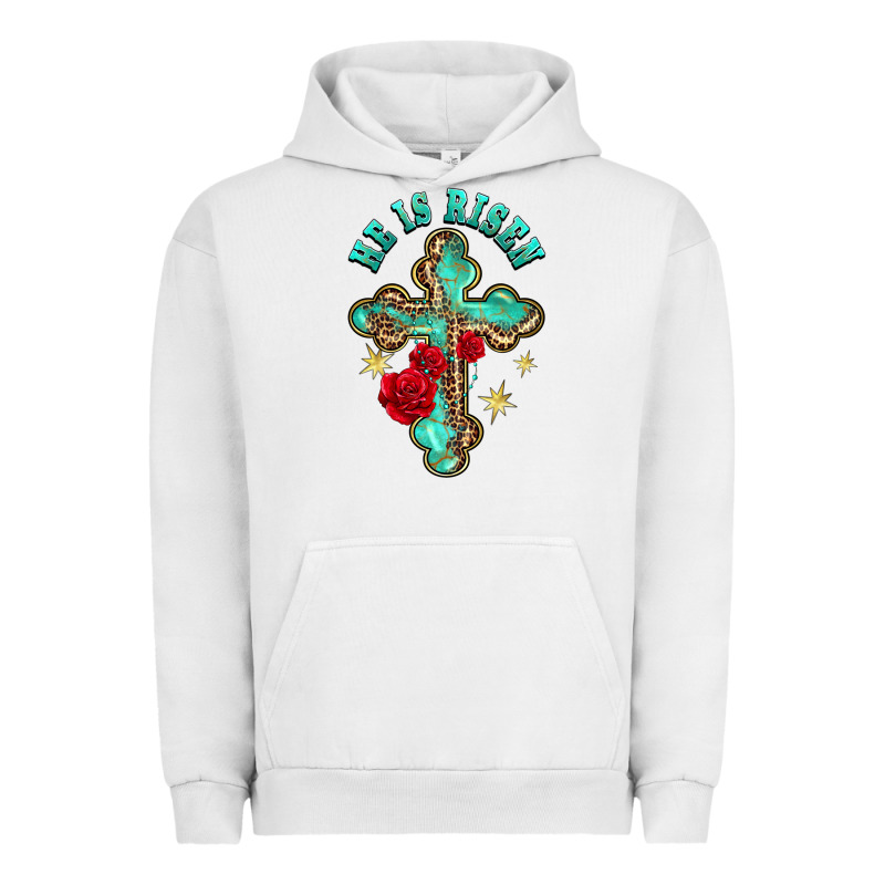 He Is Risen Cross With Roses Urban Hoodie by BarkalooDesign | Teevron