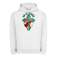 Pigment Lunar Rock he is risen cross with roses Urban Hoodie - BarkalooDesign