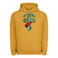 Pigment Peanut Butter he is risen cross with roses Urban Hoodie - BarkalooDesign