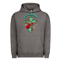 Pigment Tornado he is risen cross with roses Urban Hoodie - BarkalooDesign