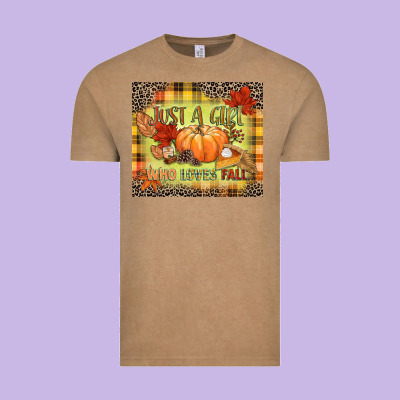 Just A Girl Who Loves Fall Vintage Tee Designed By Nancycooperartshop