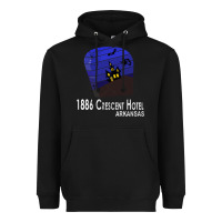 Black 1886 Crescent Hotel Eureka Springs Arkansas USA Halloween Haunted Bat  Heavyweight Hoodie - lanVoArt