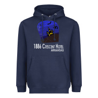 Navy 1886 Crescent Hotel Eureka Springs Arkansas USA Halloween Haunted Bat  Heavyweight Hoodie - lanVoArt