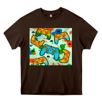Chocolate Brown gaming controller Heavy Core Tee - JahusDesignShop