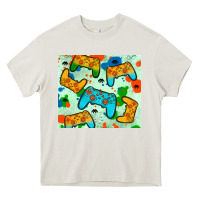 Cream gaming controller Heavy Core Tee - JahusDesignShop